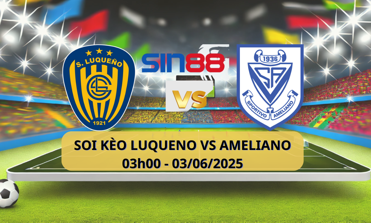 Banner quảng cáo trận đấu eFootball giữa Luqueño và Ameliano